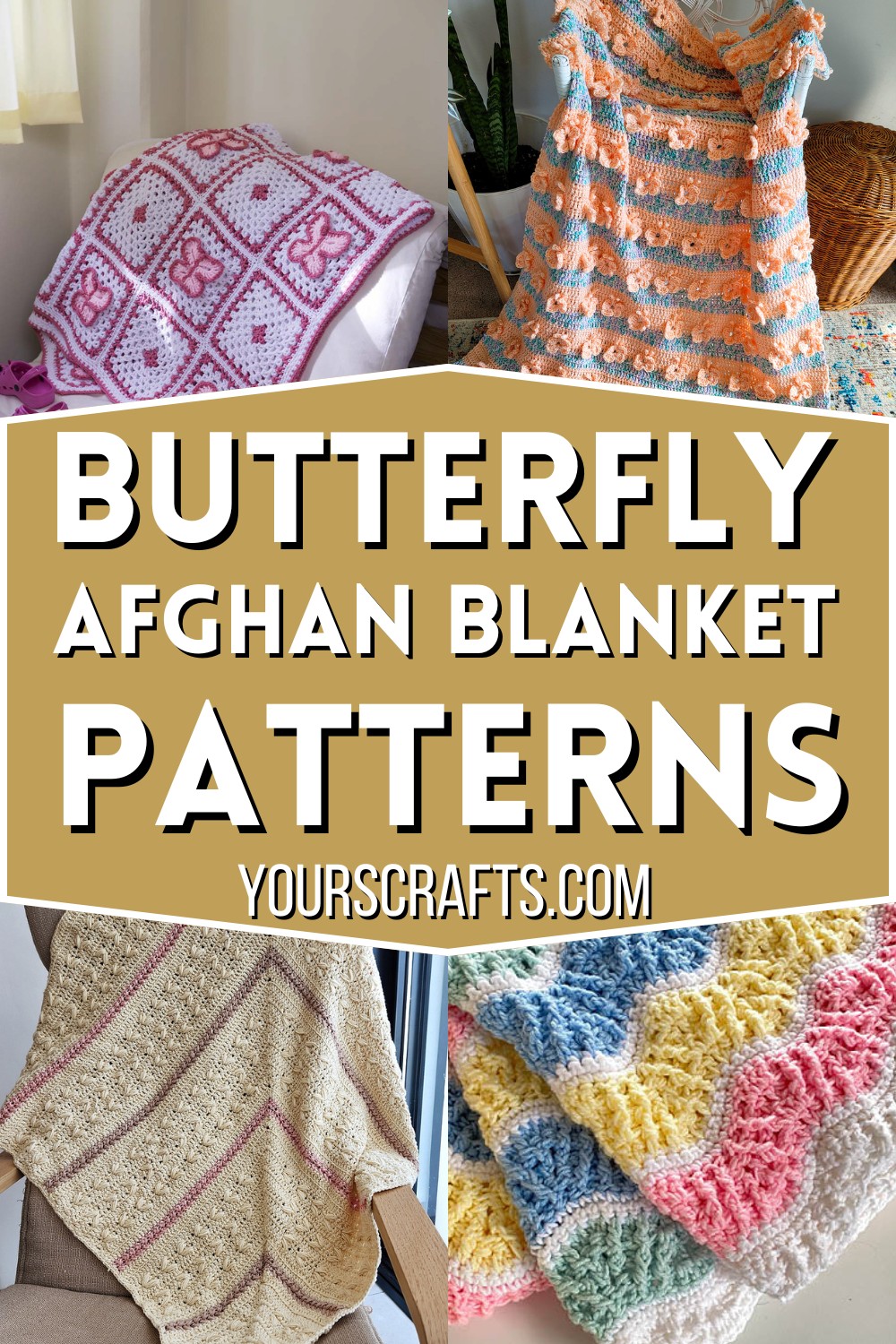 Crochet Butterfly Afghan Blanket