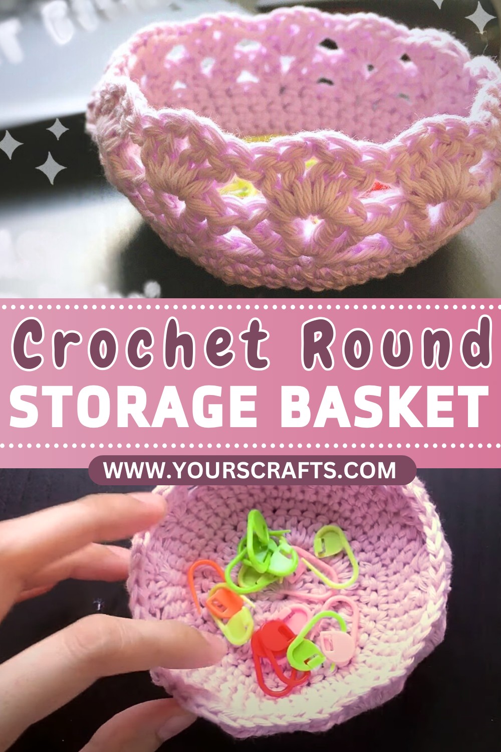 crochet round basket