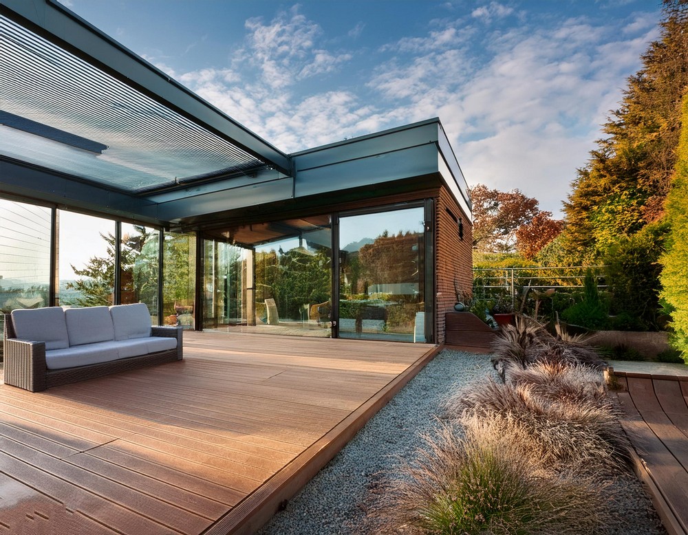 Sleek Glass Patio Roof Extension