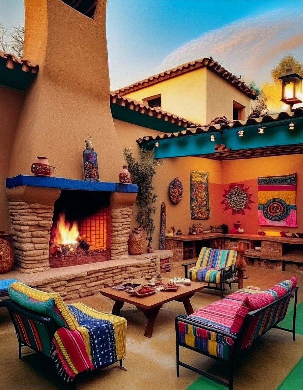 Adobe Fireplace