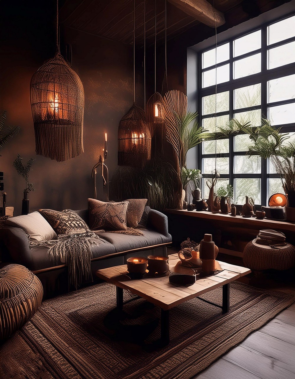 Chic Dark Boho Loft Aesthetic