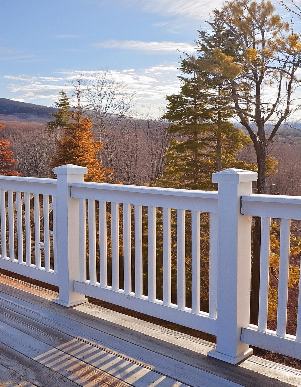 Crisp White Deck Railing