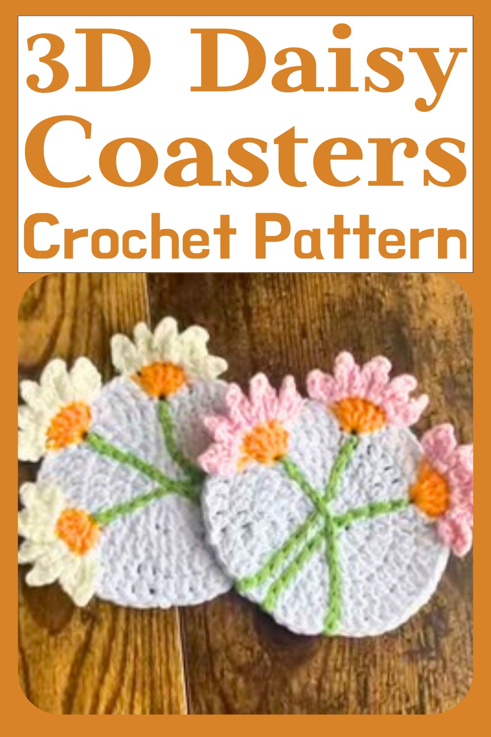 Crochet 3D Daisy Coasters