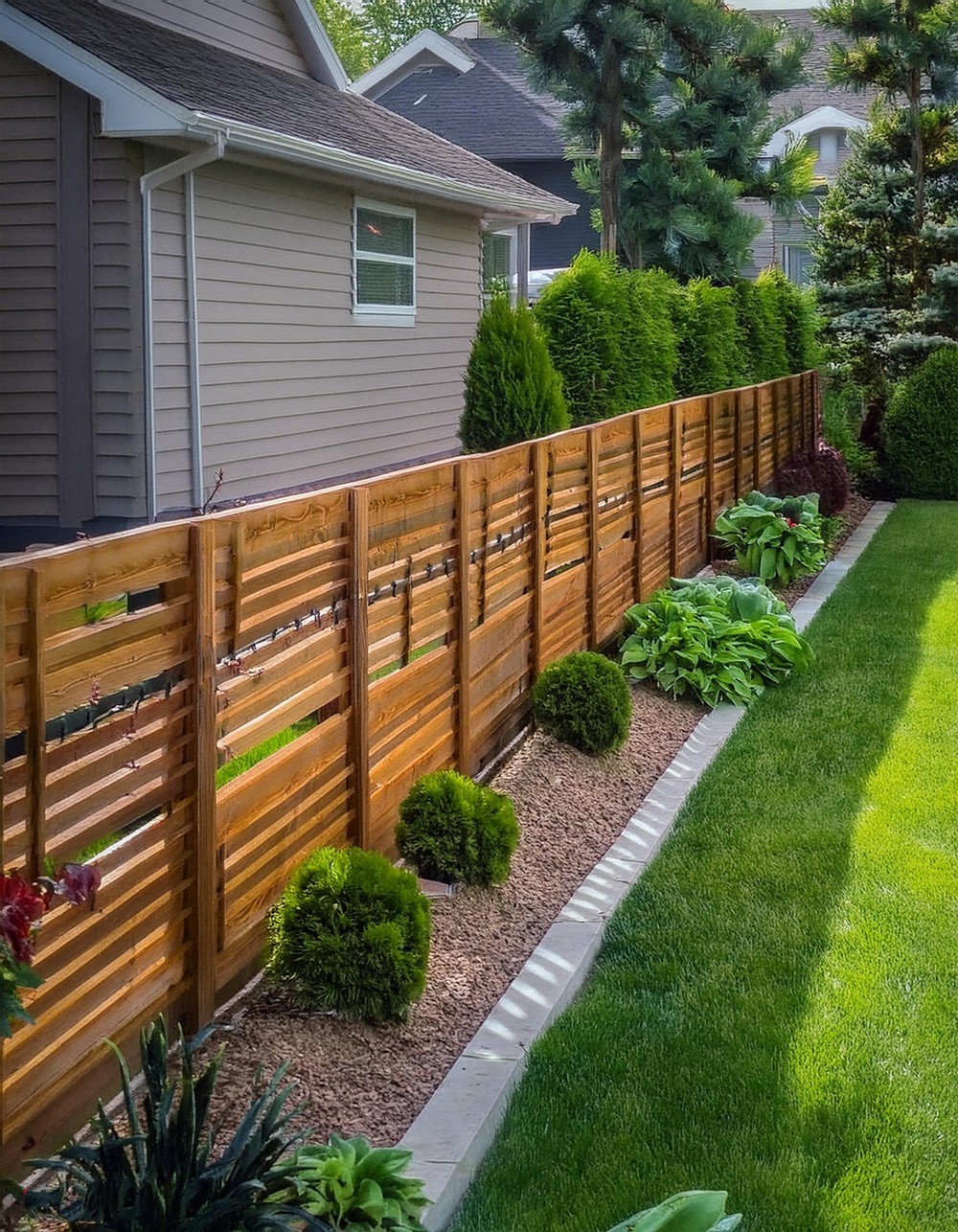 Wooden Slat Fence