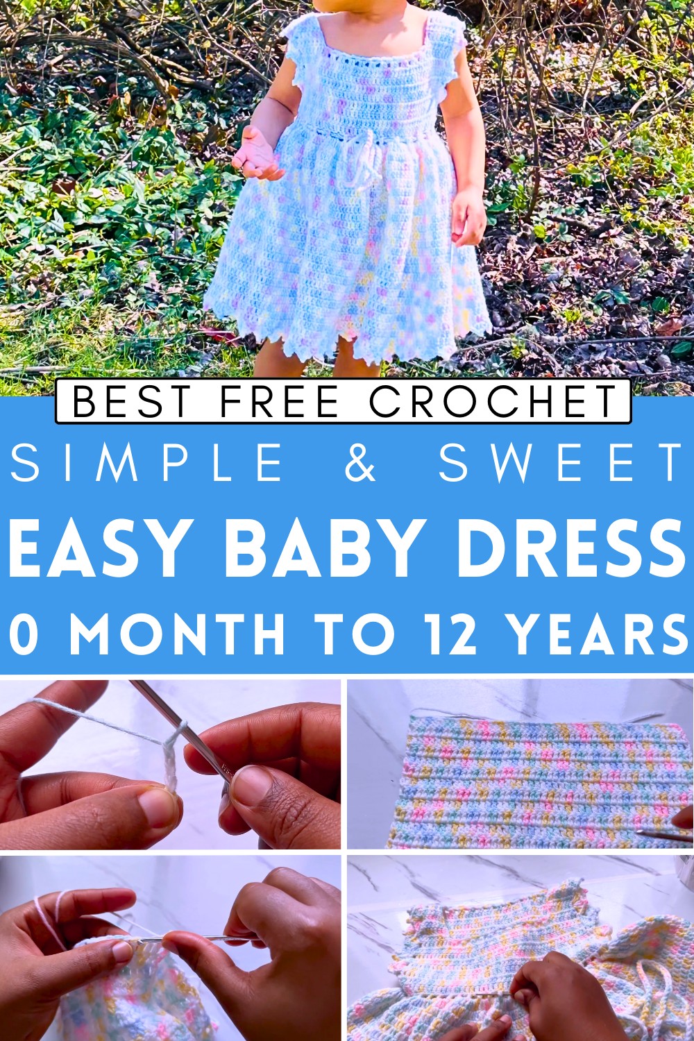 How To Crochet Easy Baby Dress 0 Month To 12 Years 1