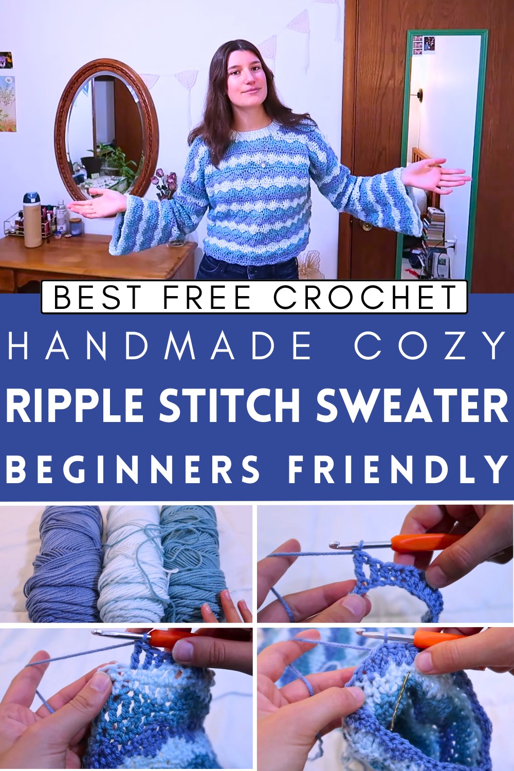How to Crochet a Ripple Stitch Sweater